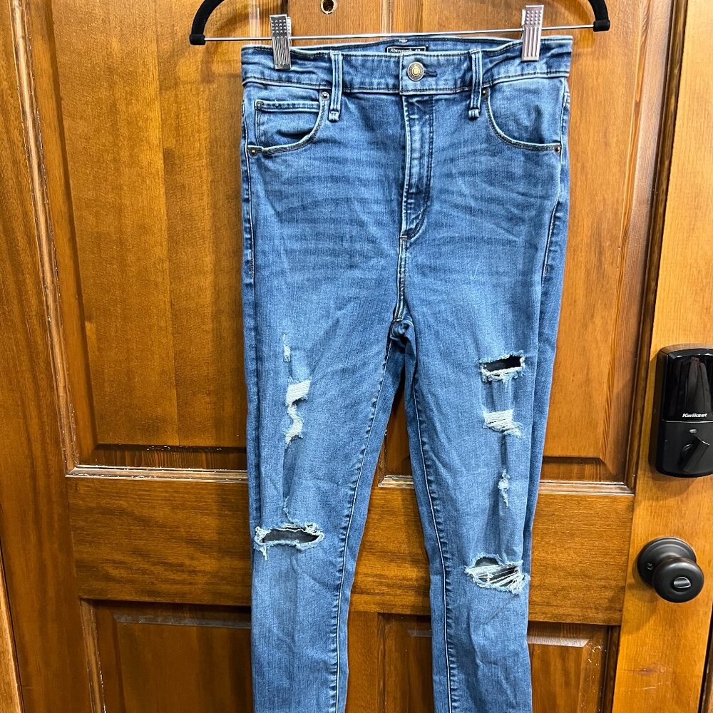 Abercrombie & Fitch Simone High Rise Super Skinny Distressed Jeans size 27/4r